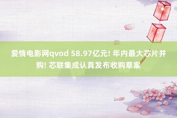 爱情电影网qvod 58.97亿元! 年内最大芯片并购! 芯联集成认真发布收购草案