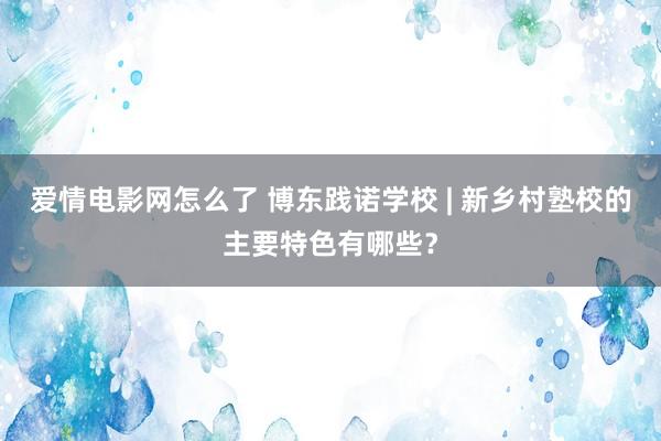 爱情电影网怎么了 博东践诺学校 | 新乡村塾校的主要特色有哪些？