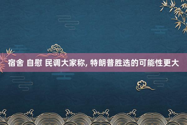 宿舍 自慰 民调大家称， 特朗普胜选的可能性更大