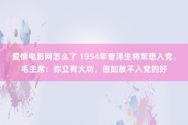 爱情电影网怎么了 1954年曾泽生将军想入党，毛主席：你立有大功，但如故不入党的好