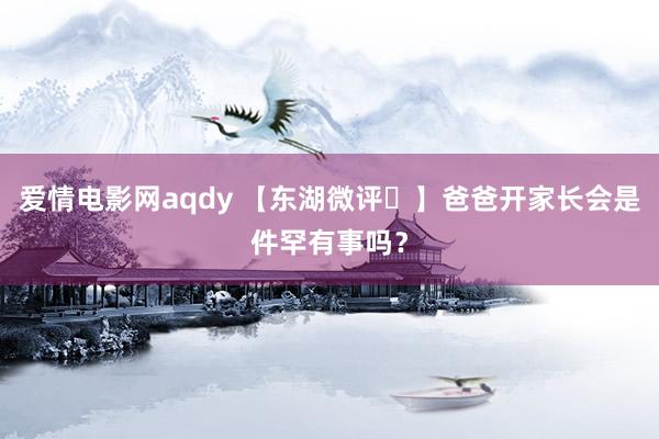 爱情电影网aqdy 【东湖微评㊻】爸爸开家长会是件罕有事吗？