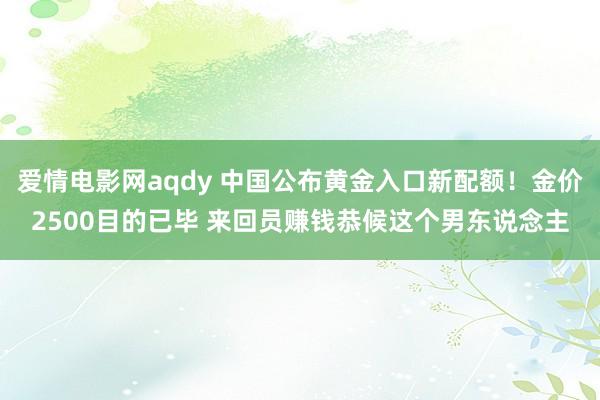 爱情电影网aqdy 中国公布黄金入口新配额！金价2500目的已毕 来回员赚钱恭候这个男东说念主