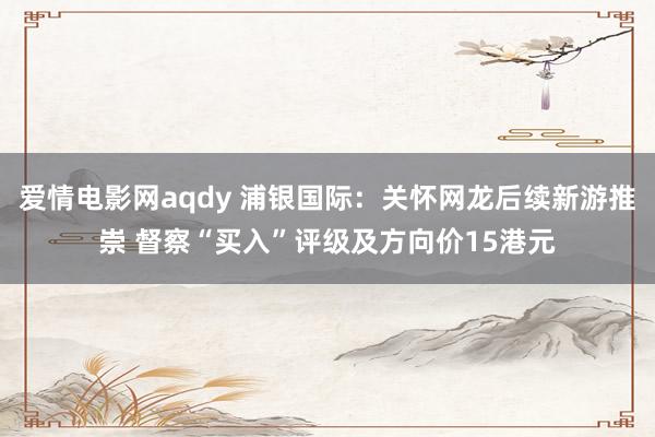 爱情电影网aqdy 浦银国际：关怀网龙后续新游推崇 督察“买入”评级及方向价15港元