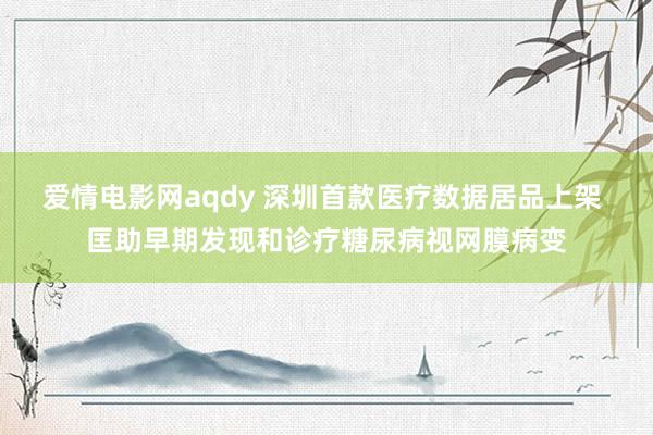 爱情电影网aqdy 深圳首款医疗数据居品上架 匡助早期发现和诊疗糖尿病视网膜病变