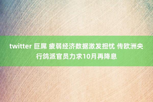 twitter 巨屌 疲弱经济数据激发担忧 传欧洲央行鸽派官员力求10月再降息