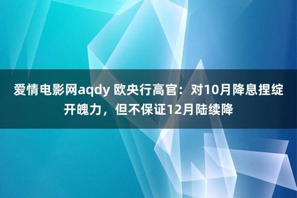 爱情电影网aqdy 欧央行高官：对10月降息捏绽开魄力，但不保证12月陆续降