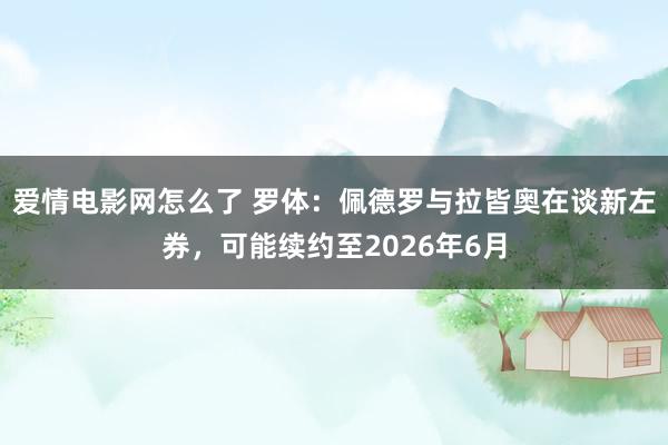 爱情电影网怎么了 罗体：佩德罗与拉皆奥在谈新左券，可能续约至2026年6月