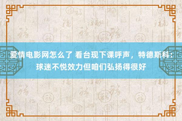 爱情电影网怎么了 看台现下课呼声，特德斯科：球迷不悦效力但咱们弘扬得很好