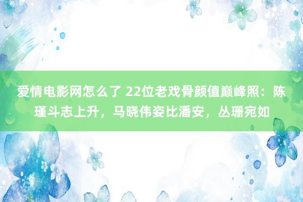 爱情电影网怎么了 22位老戏骨颜值巅峰照：陈瑾斗志上升，马晓伟姿比潘安，丛珊宛如