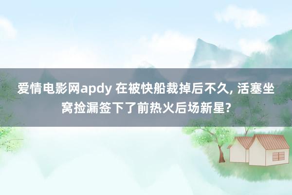 爱情电影网apdy 在被快船裁掉后不久， 活塞坐窝捡漏签下了前热火后场新星?