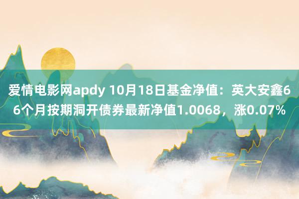 爱情电影网apdy 10月18日基金净值：英大安鑫66个月按期洞开债券最新净值1.0068，涨0.07%