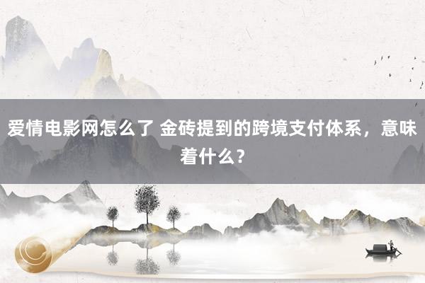 爱情电影网怎么了 金砖提到的跨境支付体系，意味着什么？