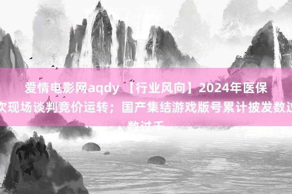 爱情电影网aqdy 【行业风向】2024年医保目次现场谈判竞价运转；国产集结游戏版号累计披发数过千