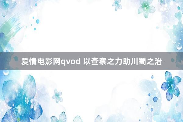 爱情电影网qvod 以查察之力助川蜀之治