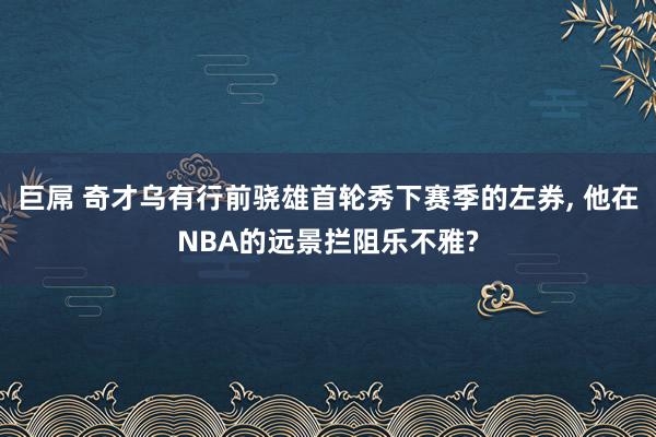 巨屌 奇才乌有行前骁雄首轮秀下赛季的左券， 他在NBA的远景拦阻乐不雅?