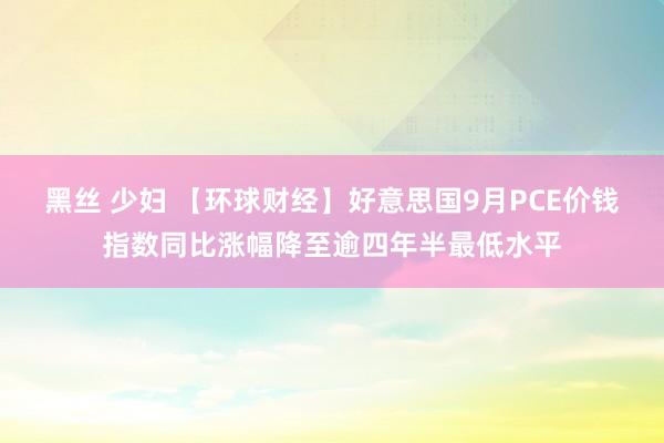 黑丝 少妇 【环球财经】好意思国9月PCE价钱指数同比涨幅降至逾四年半最低水平