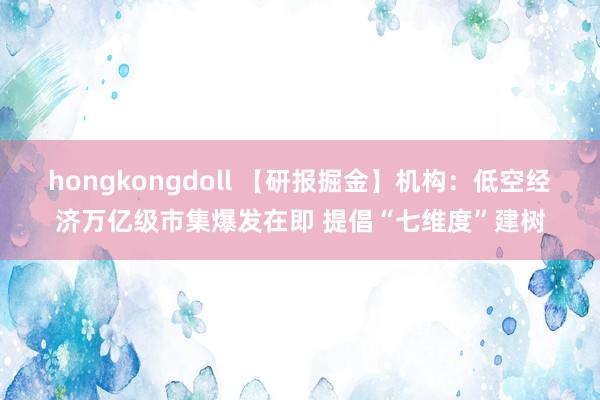 hongkongdoll 【研报掘金】机构：低空经济万亿级市集爆发在即 提倡“七维度”建树