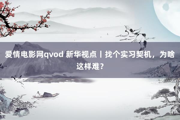 爱情电影网qvod 新华视点丨找个实习契机，为啥这样难？