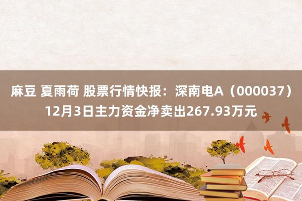 麻豆 夏雨荷 股票行情快报：深南电A（000037）12月3日主力资金净卖出267.93万元