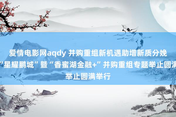 爱情电影网aqdy 并购重组新机遇助增新质分娩力：“星耀鹏城”暨“香蜜湖金融+”并购重组专题举止圆满举行