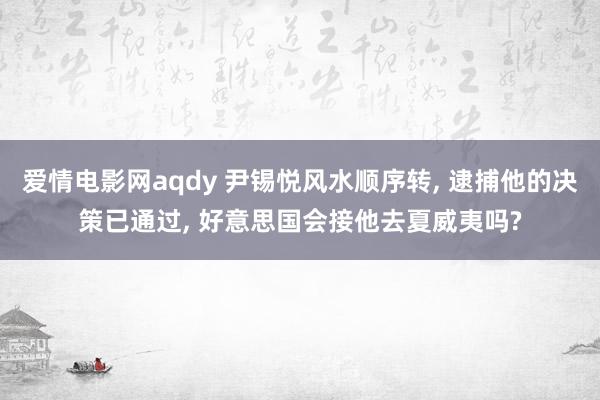 爱情电影网aqdy 尹锡悦风水顺序转， 逮捕他的决策已通过， 好意思国会接他去夏威夷吗?