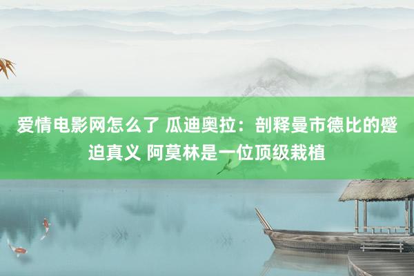 爱情电影网怎么了 瓜迪奥拉：剖释曼市德比的蹙迫真义 阿莫林是一位顶级栽植