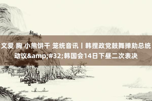 文爱 胸 小熊饼干 笼统音讯丨韩捏政党鼓舞掸劾总统动议&#32;韩国会14日下昼二次表决