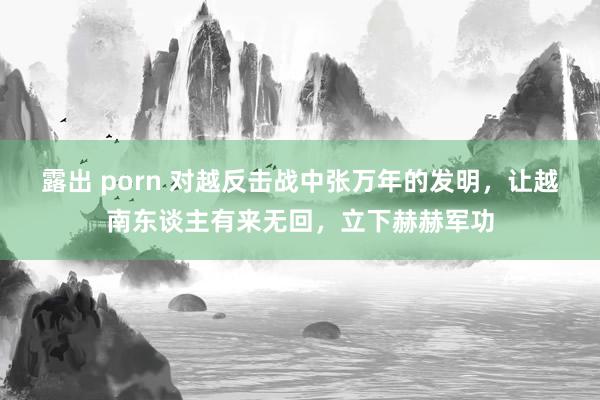 露出 porn 对越反击战中张万年的发明，让越南东谈主有来无回，立下赫赫军功