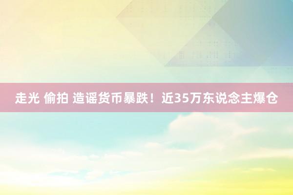 走光 偷拍 造谣货币暴跌！近35万东说念主爆仓