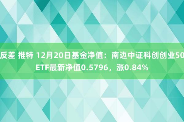 反差 推特 12月20日基金净值：南边中证科创创业50ETF最新净值0.5796，涨0.84%