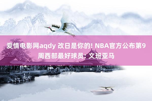 爱情电影网aqdy 改日是你的! NBA官方公布第9周西部最好球员: 文班亚马