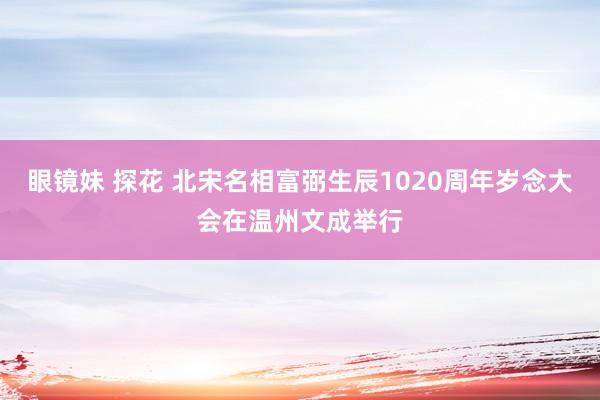 眼镜妹 探花 北宋名相富弼生辰1020周年岁念大会在温州文成举行