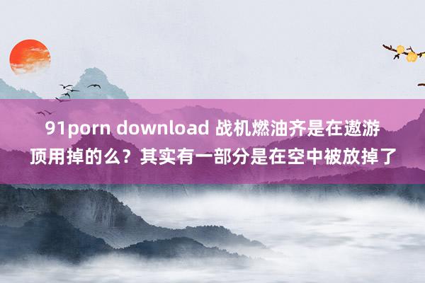 91porn download 战机燃油齐是在遨游顶用掉的么？其实有一部分是在空中被放掉了