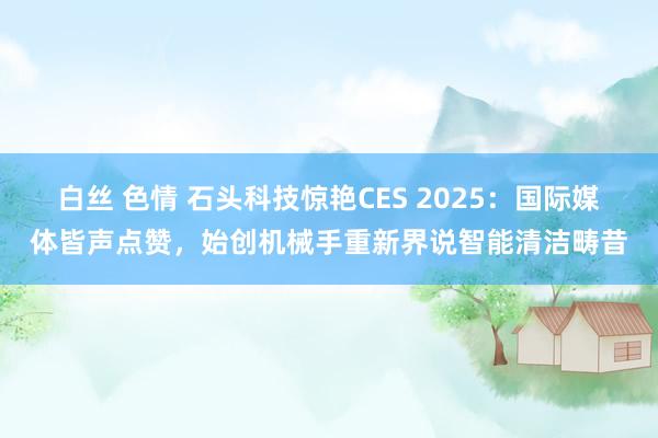 白丝 色情 石头科技惊艳CES 2025：国际媒体皆声点赞，始创机械手重新界说智能清洁畴昔