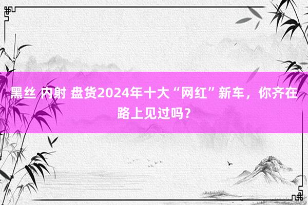 黑丝 内射 盘货2024年十大“网红”新车，你齐在路上见过吗？