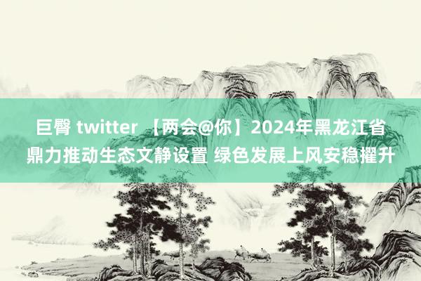 巨臀 twitter 【两会@你】2024年黑龙江省鼎力推动生态文静设置 绿色发展上风安稳擢升